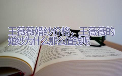 王薇薇婚纱价格，王薇薇的婚纱为什么那么值钱呢