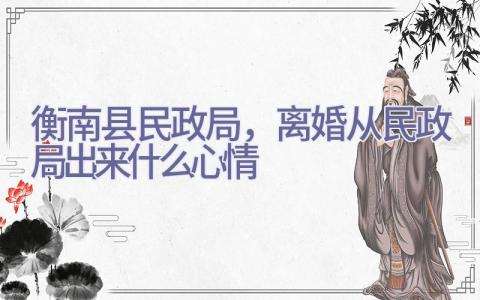 衡南县民政局，离婚从民政局出来什么心情