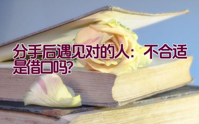 分手后遇见对的人：不合适是借口吗？插图